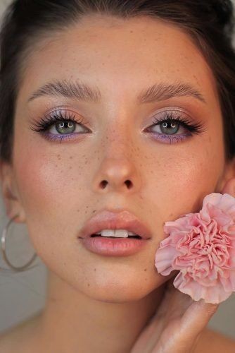 fresh peachy glow with lilac accent
