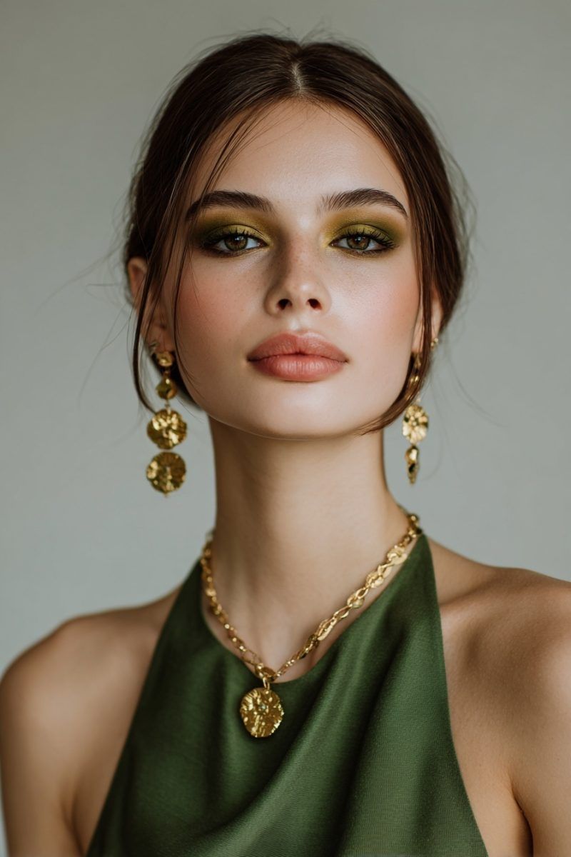 earthy olive and warm nude